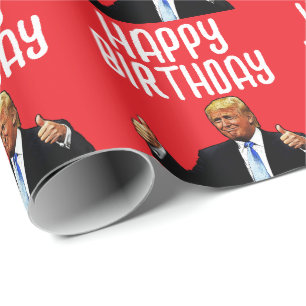 PAPIER CADEAU DONALD TRUMP JOLI LIVRE D'ANNIVERSAIRE D'ANNIVERSA