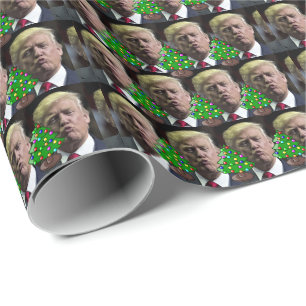 PAPIER CADEAU DONALD TRUMP KISS CHRISTMAS FUNNY WRAPPER PAPIER
