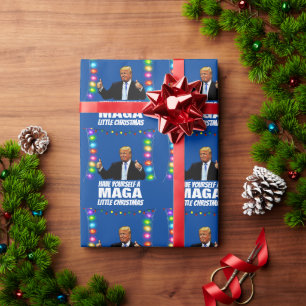 Papier Cadeau DONALD TRUMP MAGA PETIT Noël
