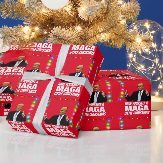 Papier Cadeau DONALD TRUMP MAGA PETIT Noël (Vacances)