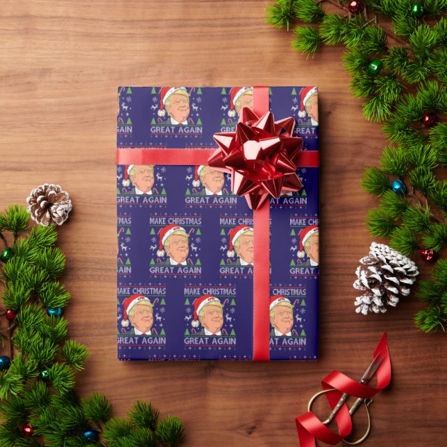 Papier Cadeau Donald Trump Noël (Cadeau de vacances)