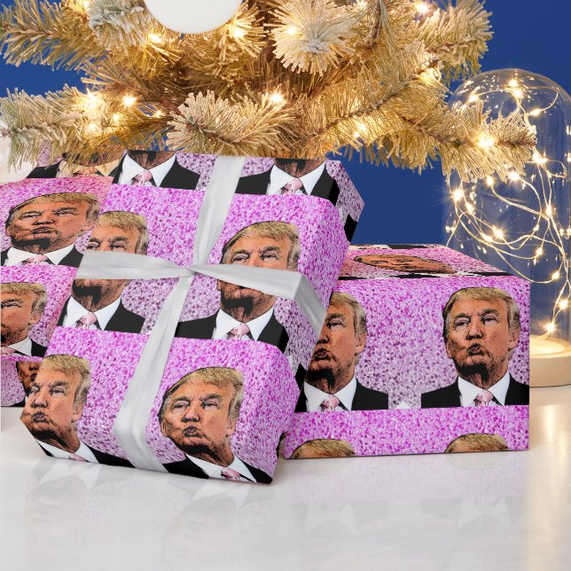 PAPIER CADEAU DONALD TRUMP PARTIES SCINTILLANT CHRISTMAS KISS WR (Vacances)