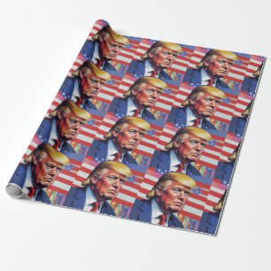 Papier Cadeau Donald Trump Pop Art