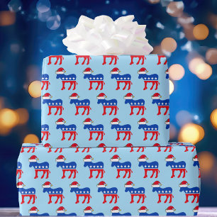 Papier Cadeau Donkey Père Noël Cute Noël politique démocrate