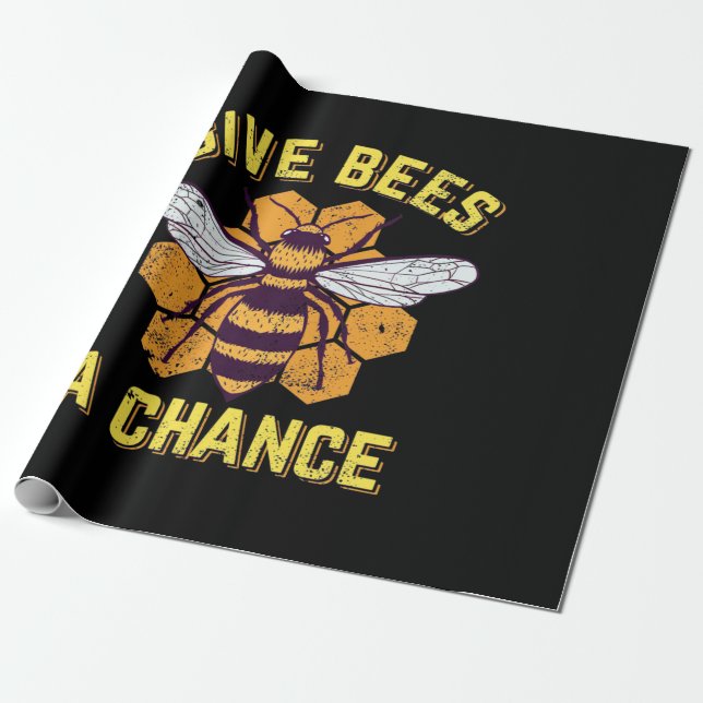 Papier Cadeau Donner Une Chance Aux Abeilles (Déroulé)