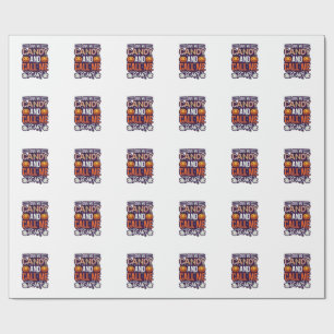 Papier Cadeau Donnez-moi des bonbons Appelez Fantôme effrayant d