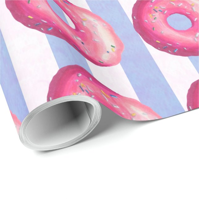 Papier Cadeau Donut With Pink Frosting And Sprinkles (Coin rond)