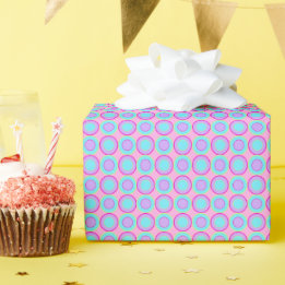 Papier Cadeau Donuts Lilac Et Turquoise Avec Remplissage Sur Ros