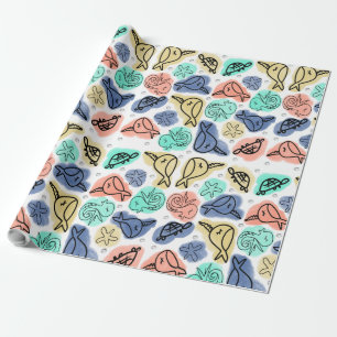 Papier Cadeau Doodle de licorne de mer tortue océan Narwhal
