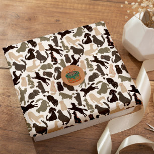 Papier Cadeau Doodle dog silhouette colorful seamless pattern