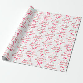 Papier Cadeau Douce Coquette Rose Personnalisée Ruban Féminin En