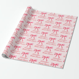 Papier Cadeau Douce Coquette Rose Personnalisée Ruban Nuptial Fé