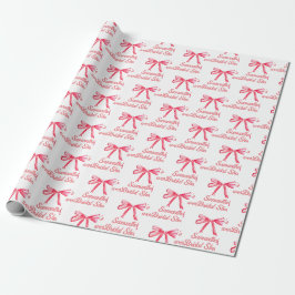 Papier Cadeau Douce Coquette Rose Personnalisée Ruban Nuptial Fi