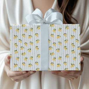 Papier Cadeau Douce Mariée Italienne Lemon Blue