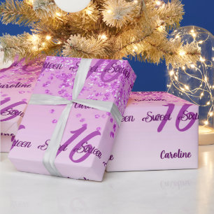 Papier Cadeau Douce mousseuse 16 Parties scintillant rose tomban