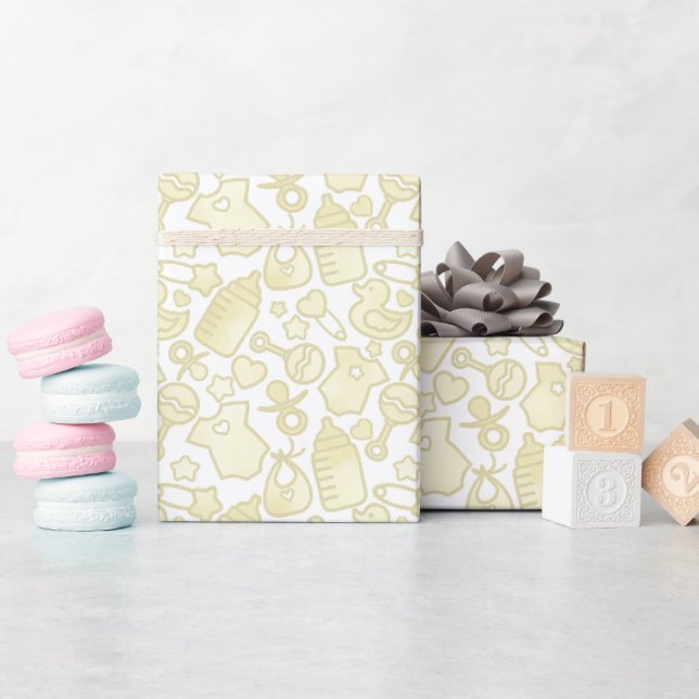 Papier Cadeau Douces arroses Ombre Jaune (Baby Shower)