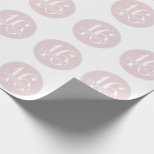 Papier Cadeau Douceur personnalisée rose 16e anniversaire Ado