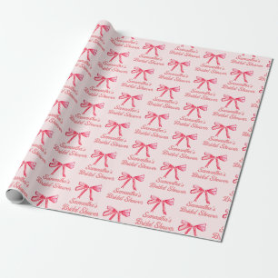 Papier Cadeau Douceur Rose Personnalisée Nœud Papillon Féminin E