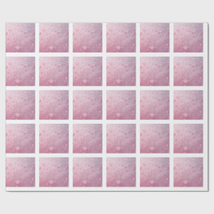 Papier Cadeau Douche de cœur rose