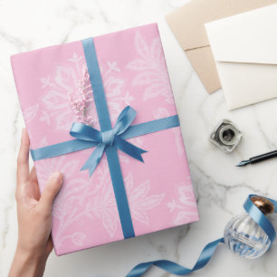 Papier Cadeau Douche de mariage en dentelle florale rose