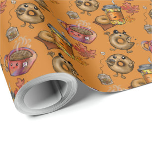 Papier Cadeau Doughnut et thé