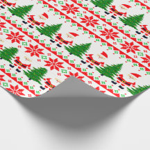 Doux affreux Pixelé Père Noël Festive Stripes