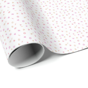 Papier Cadeau Doux rose et neutre formes minuscules design motif