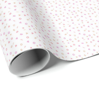 Papier Cadeau Doux rose et neutre formes minuscules design motif