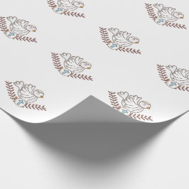 Papier Cadeau Dove Cross Religieux Baptême Christening