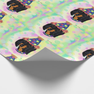 Papier Cadeau Doxie d'anniversaire