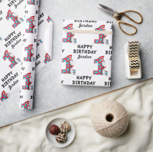 Papier Cadeau Dr Seuss   Chat dans le Casquette 1er anniversaire