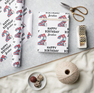 Papier Cadeau Dr Seuss   Chat dans le Casquette 2e anniversaire
