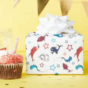 Papier Cadeau Dr. Seuss Motif d'étoiles d'un poisson deux pois