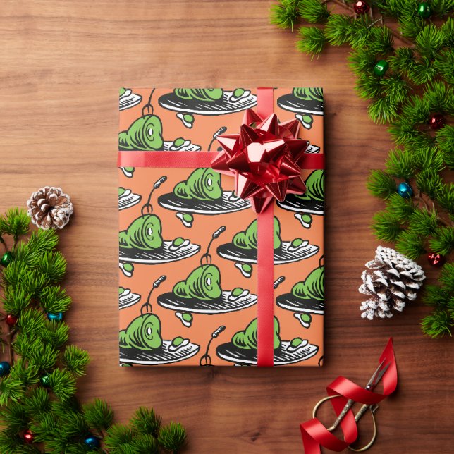 Papier Cadeau Dr Seuss | Oeufs verts et icône de jambon (Cadeau de vacances)