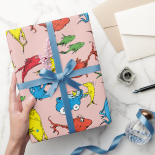 Papier Cadeau Dr. Seuss   Un Poisson Deux Poissons Motif
