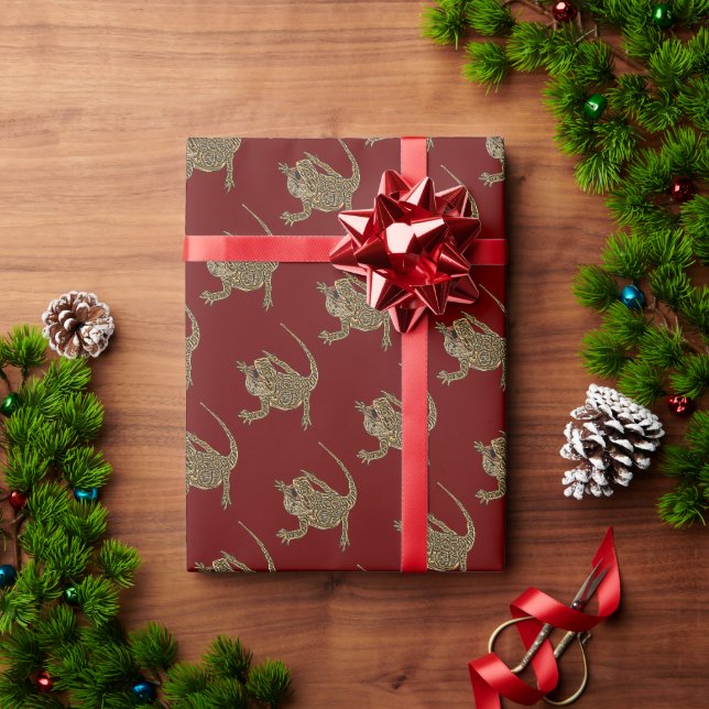 Papier Cadeau Dragon à tête (Cadeau de vacances)