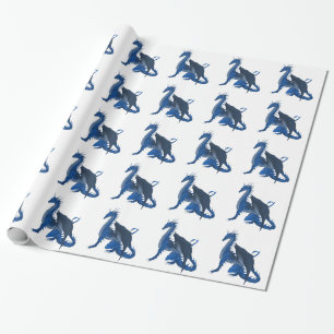 Papier Cadeau Dragon bleu
