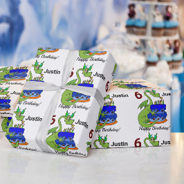 Papier Cadeau Dragon Happy Birthday Boy's Personalize Cadeau
