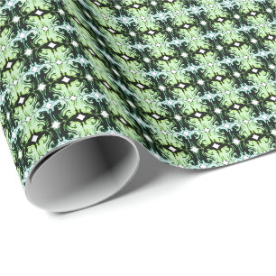 Papier Cadeau Dragon Vert Menthe Miroir