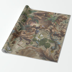 Papier Cadeau Dragonfly Marsh Cattail Lily French Wetland Ornat