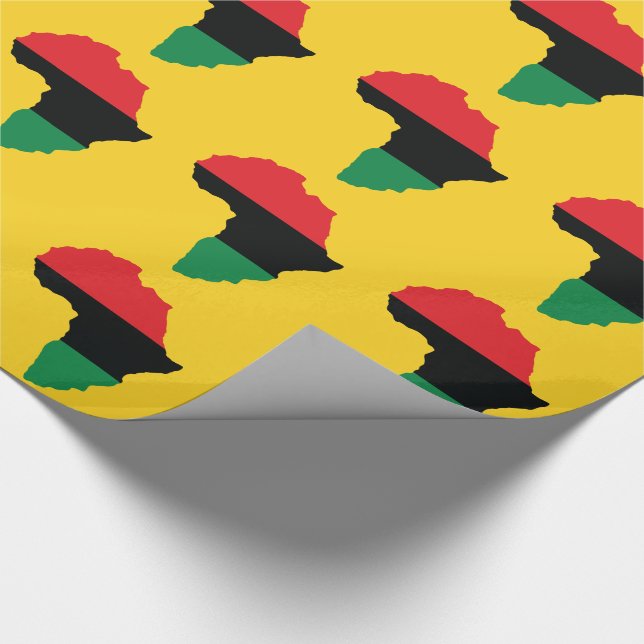 Papier Cadeau Drapeau Afrique rouge, noire et verte (Coin)