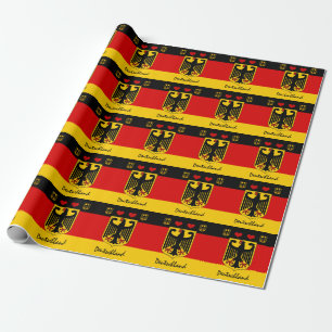 Papier Cadeau Drapeau allemand & Coeurs Allemagne /sports Deutsc