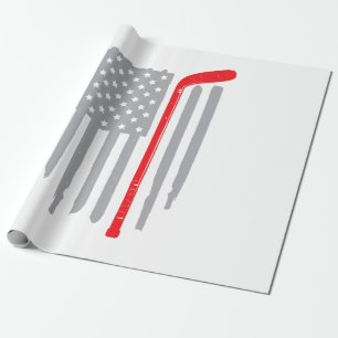 Papier Cadeau Drapeau américain de hockey
