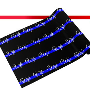 Papier Cadeau Drapeau américain de la Ligne bleue mince personn