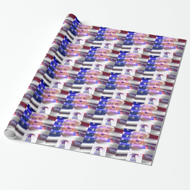 Papier Cadeau drapeau américain donald trump (Déroulé)