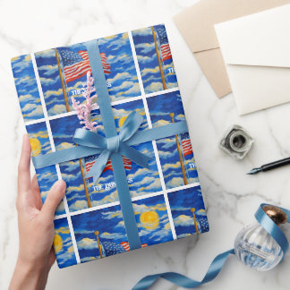 Papier Cadeau Drapeau américain impressionniste