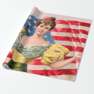 Papier Cadeau Drapeau américain Lady Liberty Independence