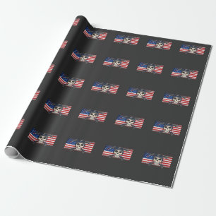 Papier Cadeau Drapeau américain Soudage du crâne Métalworking