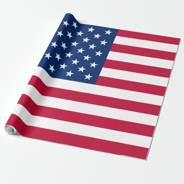 Papier Cadeau Drapeau Amérique Voyage pays américain (Déroulé)
