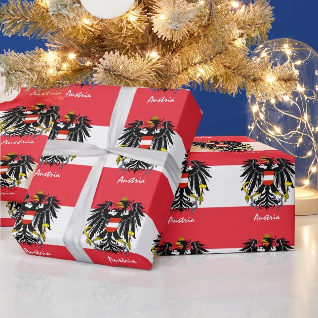 Papier Cadeau Drapeau autrichien, Aigle & Autriche cadeaux / fan (Vacances)